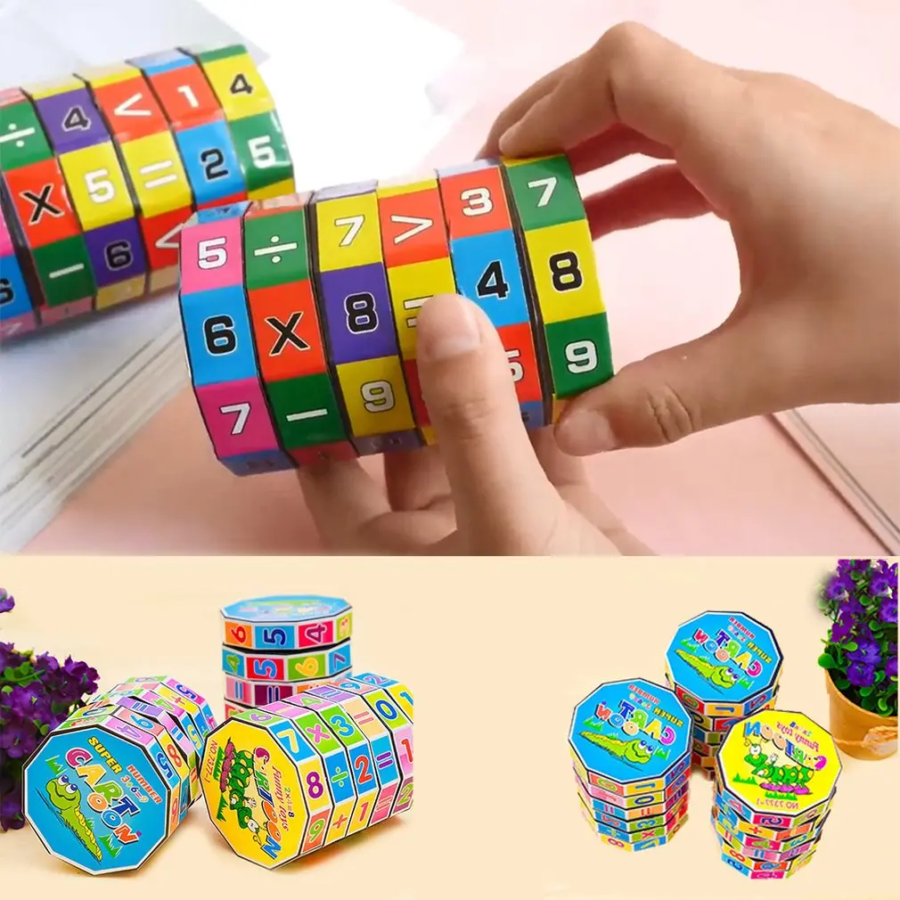 

Children Arithmetic Toys Cylindrical V-cube 6 Numbers Magic Cube Toy Puzzle Game Gift to Help Children Learning Math