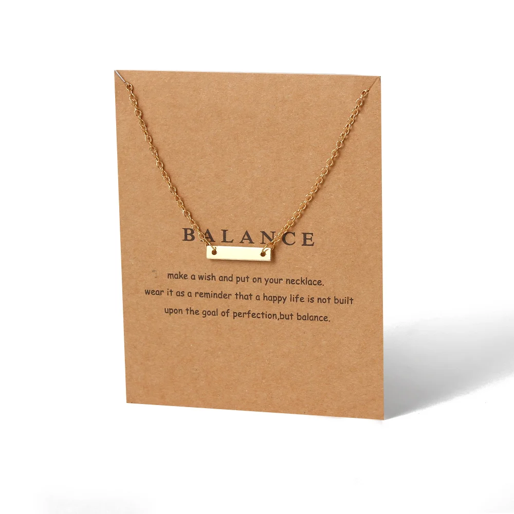 1 шт. простой баланс очарование Wish Card Choker колье цепочка золотой цвет для женщин