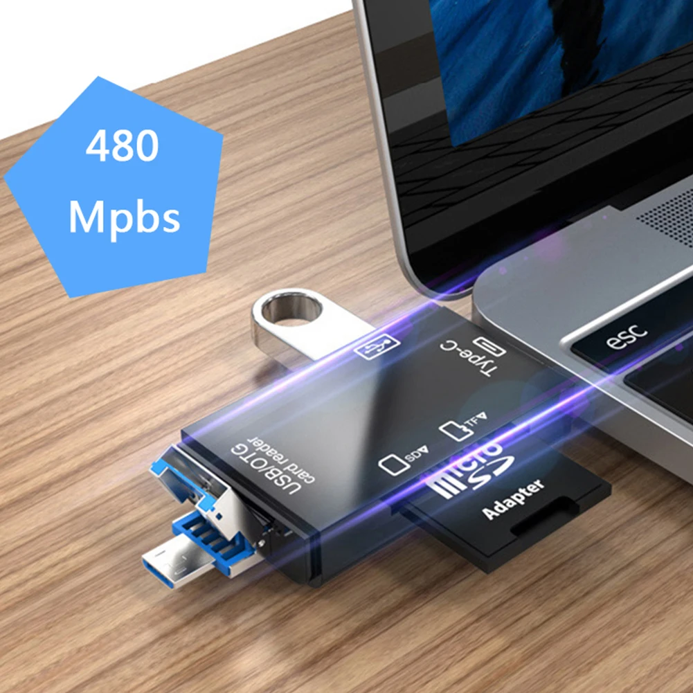 OTG кардридер 6 в 1 устройство для чтения карт памяти Micro USB высокоскоростной 2 0
