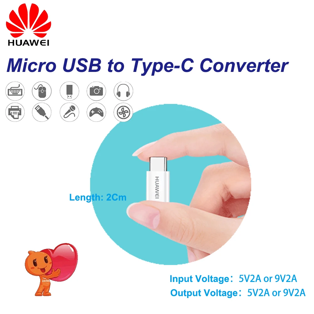 Кабель переходник HUAWEI с Micro USB 3 1 на Type C адаптер для быстрой зарядки honor 8 9 V8 P9 Supercharge