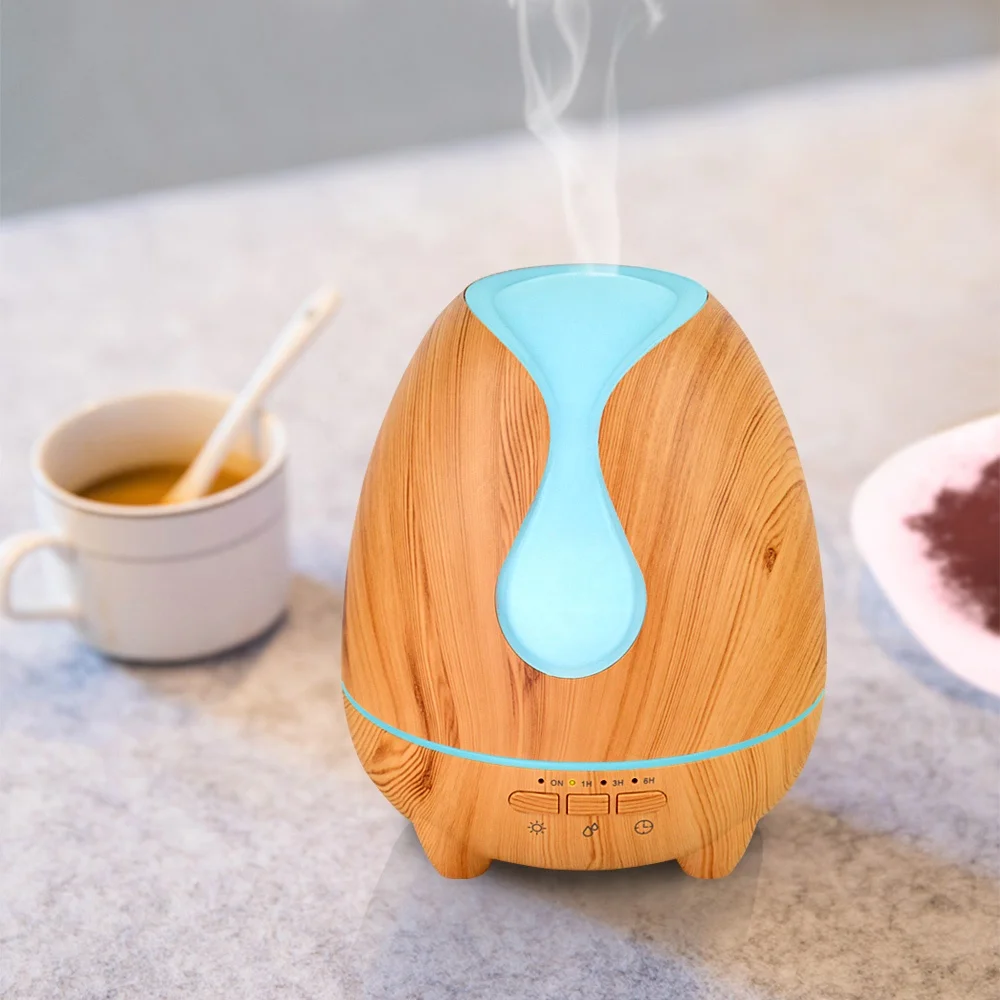 

Humidifier 500 ML New Wood Design With Color LED Lights Changing Waterless Auto Shut Off Diffuser Bedroom Office Home Baby Room