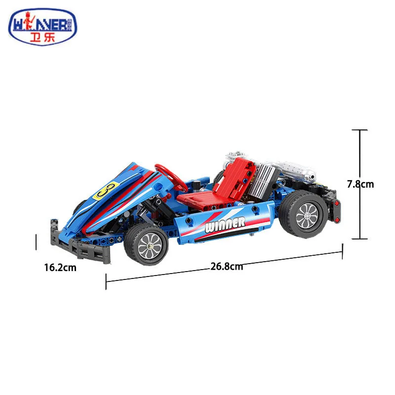1:8 строительные блоки Technic City Racing Car Kart автомобиль обучающий DIY 371 шт Кирпичи