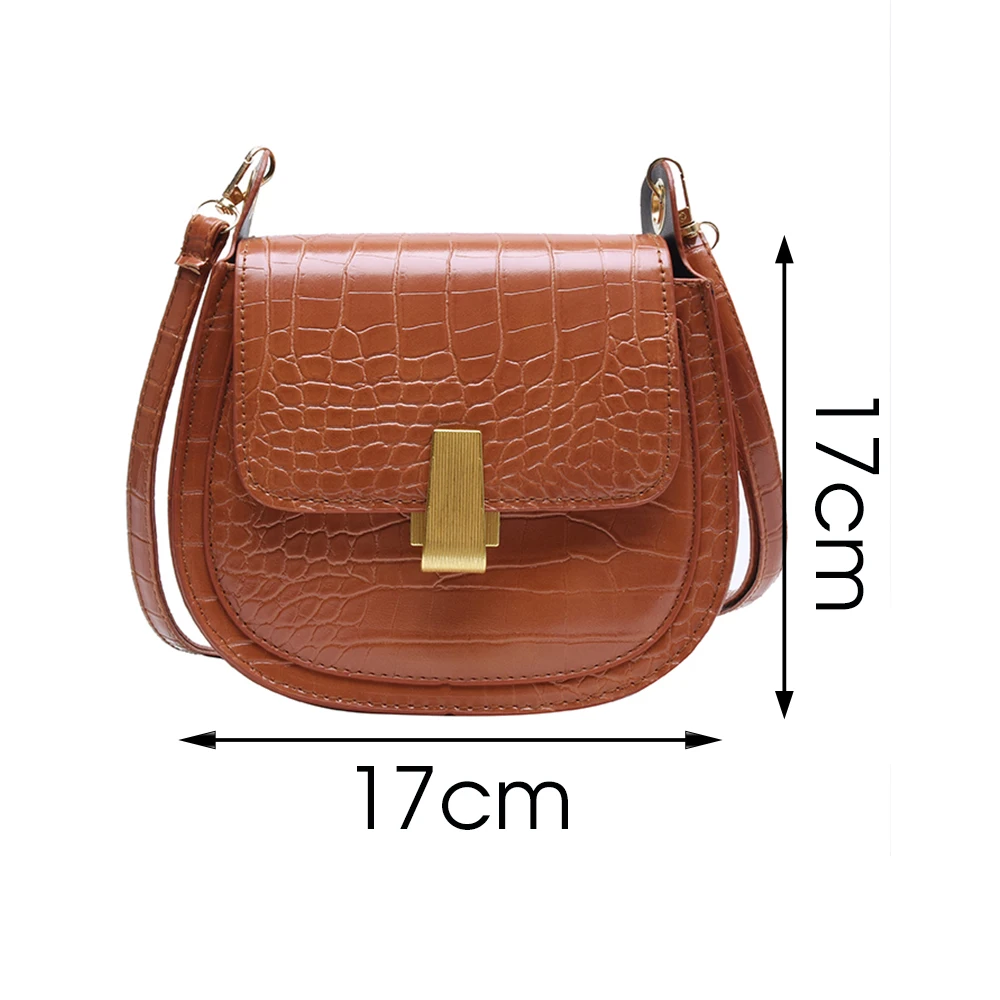 

Semicircle Saddle Women Tote Bag New Quality Leather Women'S Designer Handbag Solid Color Crossbody Bag Alligator Shoulder Bag