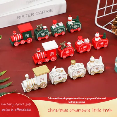 

Creative Merry Christmas Wooden Train Ornament Christmas Decoration For Home Santa Claus Gift Navidad 2022 New Year Xmas Decor