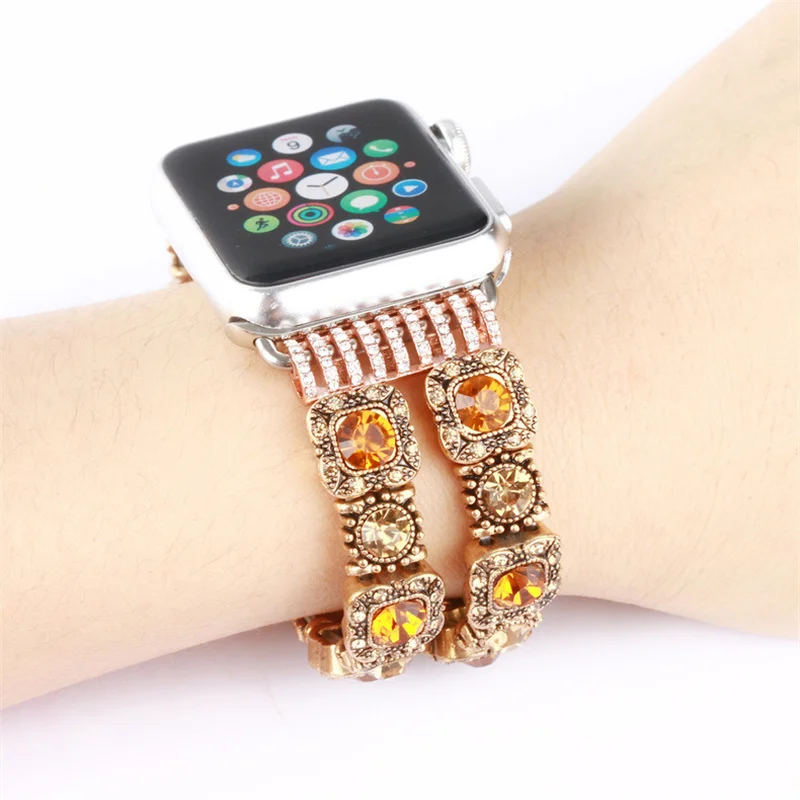 Retro Watch Band For Apple Watch 6 5 4 3 2 44mm 40mm strap Bracelet For iWatch Band Replacement Series 6 5 4 3 38 42