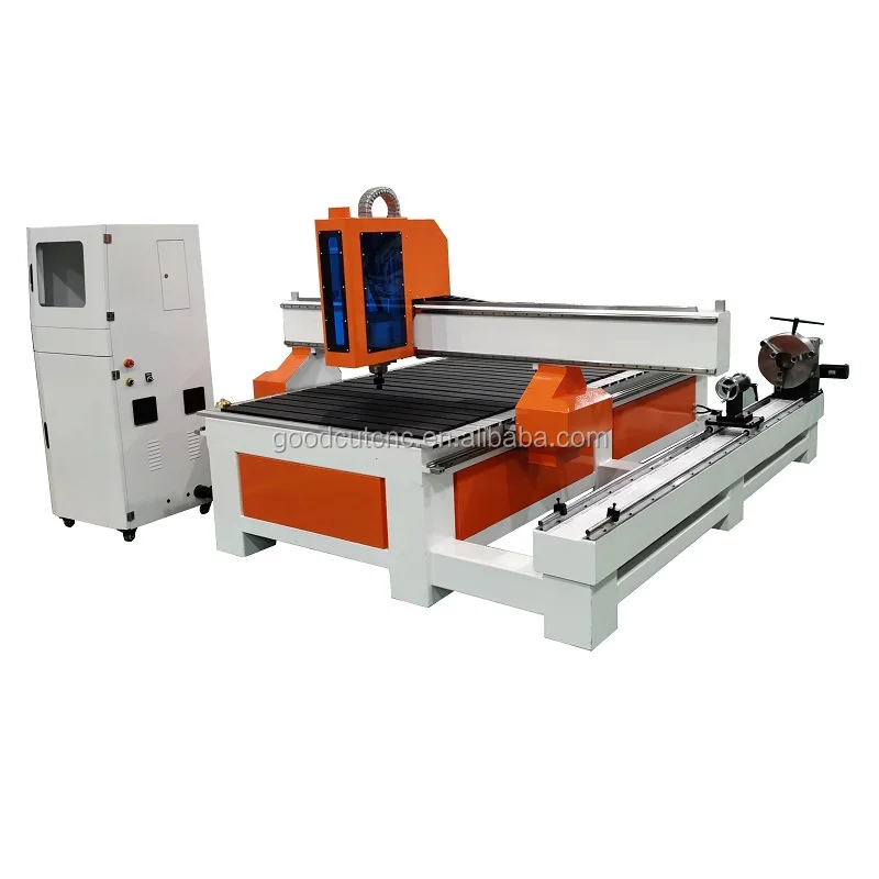 

GoodCut high quality 4 axis cnc machine router with rotary device for woodworking