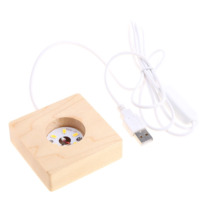 Светодиодный ночной Светильник деревянный квадратный Базовая деталь