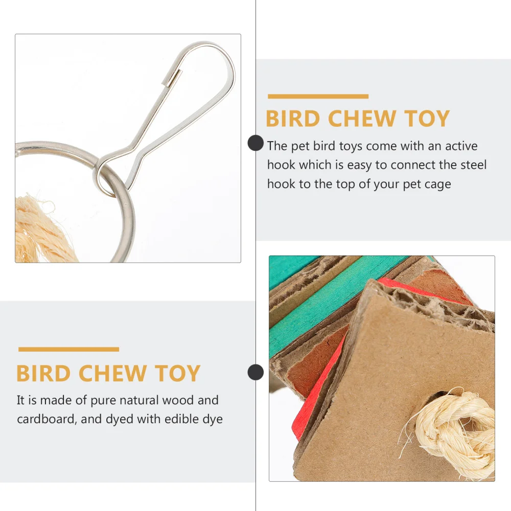 

Bird Chewing Toys Wooden Parrot Cage Bite Toys Parrot Chew Hanging Toys