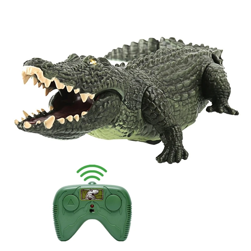 

Highly Imitate RC Crocodile Simulation Crawling Flexible Swing Tail Light And Sound Infrared Realistic RC Animal Electric Toys