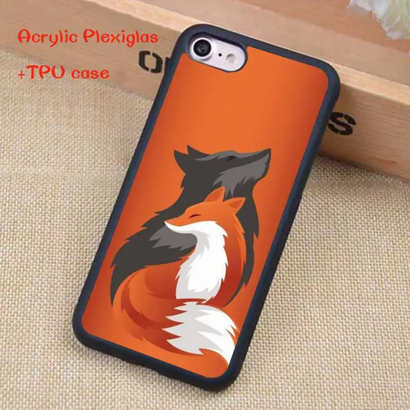 

Lovely Anime funny foxs Phone Case For iphone 11 Pro Max X XR XS SE 2020 6S 7 8 Plus Acrylic Plexiglass TPU