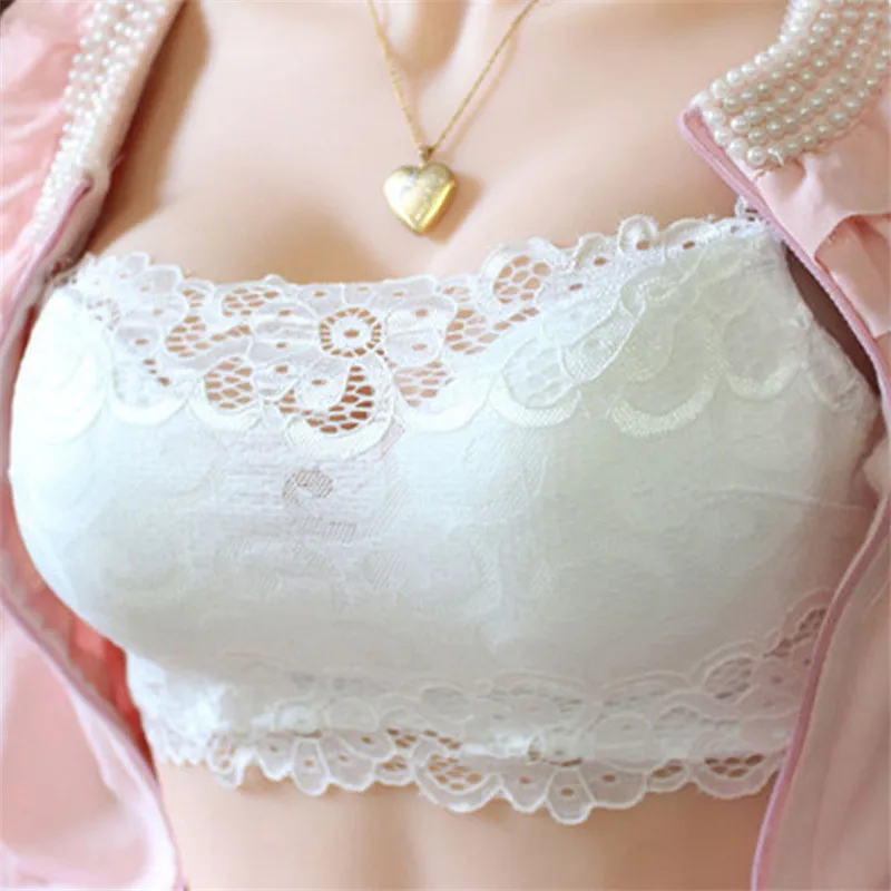 

Underwear bra girl tube top thin section wrapped chest lace sexy gathering students high school students thick bra bralette