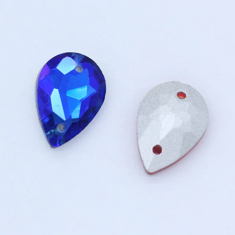 12p 20x30 мм цветная слеза кристалл Стразы для шитья стекло с острым основанием