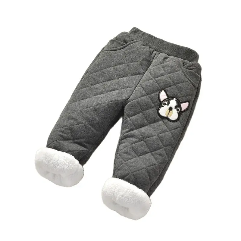 2021 г. Зимние штаны для мальчиков и девочек хлопковые плотные теплые с рисунком