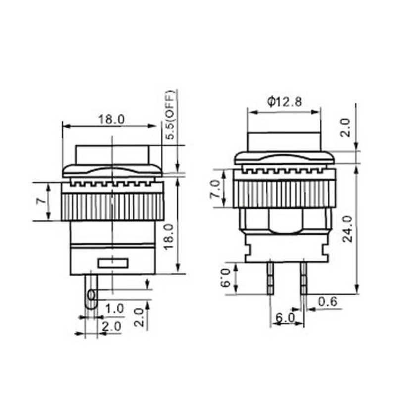 

5PCS self-lockin 16MM Latching/Momentary push button switch with 5Color LED lighting 4Pin R16-503/AD R16-503/BD