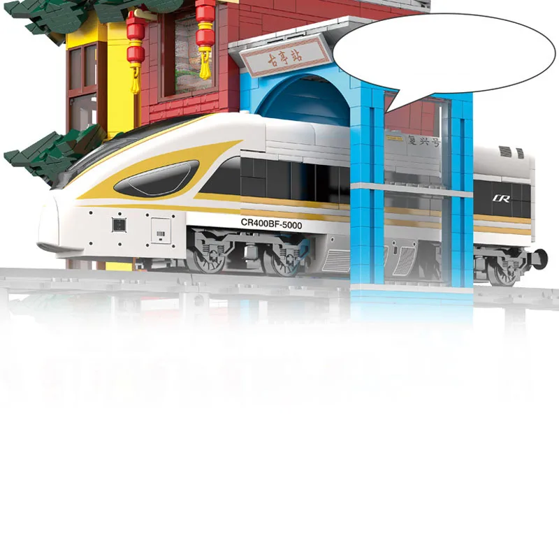 

Ideas Expert Creator 2942PCS Street View Track Edifice Guting Station Model Building Blocks Bricks Christmas Gifts With Train