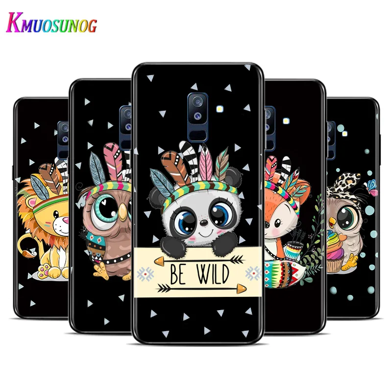 

Cute Cartoon Animals For Samsung Galaxy A3 A5 A6 A7 A8 A9 A6S A8S A9S Star Plus 2016 2017 2018 Black Toft TPU Phone Case