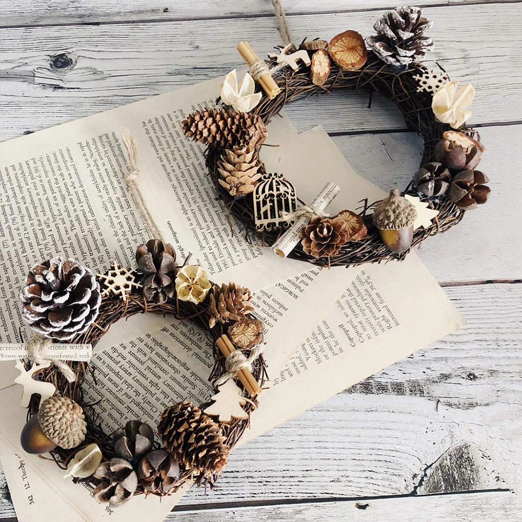 Венок из натурального ротанга Рождественский Свадебный венок висячий