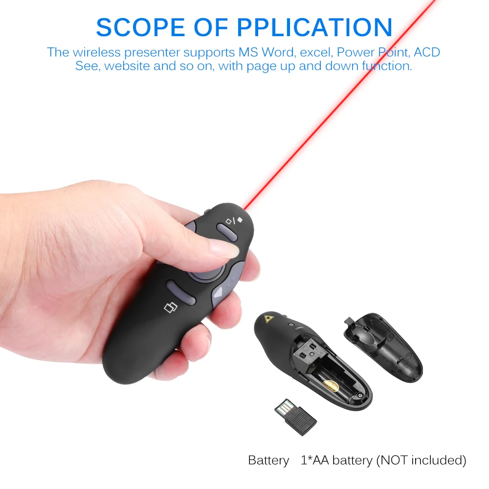 2 4 ГГц Беспроводной Presenter с красной лазерной указки ручка USB RF пульт