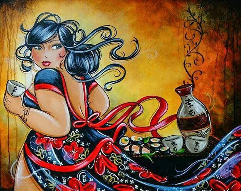 

Полноразмерная Алмазная картина 5D fat lady, Набор для вышивки крестиком, домашний декор, подарок