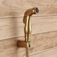 luxury gold abs plastic shower spray set handheld toilet shower spray jet complete set golden shower head 1 5m hose holder set