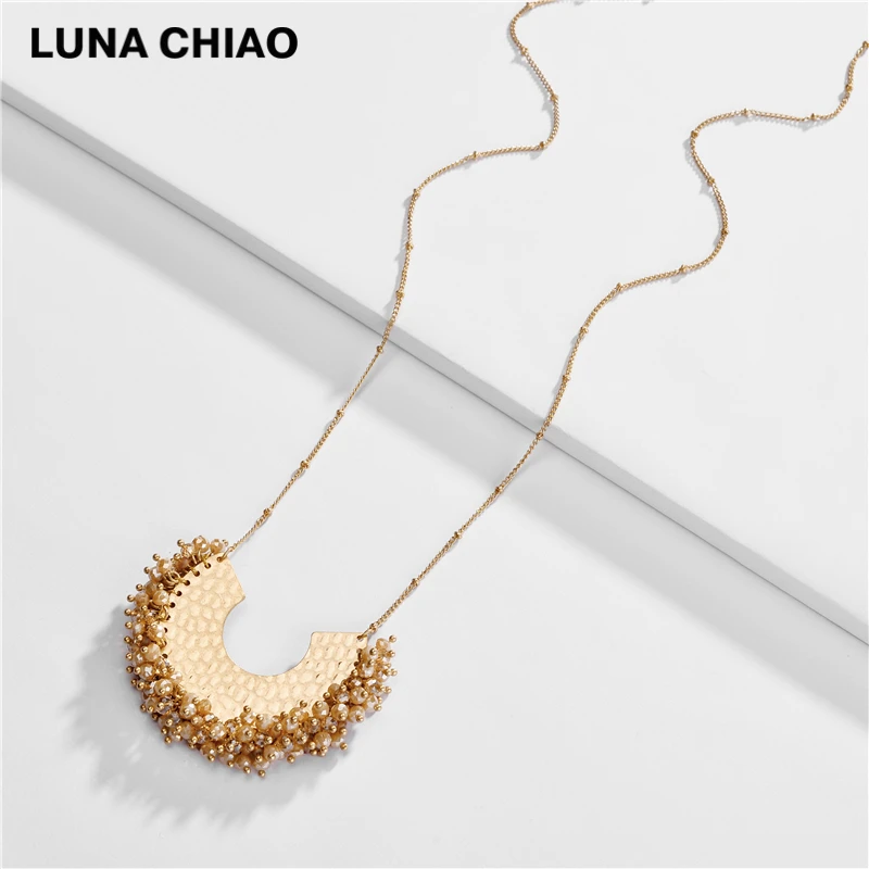 LUNA CHIAO Осень зима 2020 Трендовое новое ожерелье с кристаллами в форме полумесяца