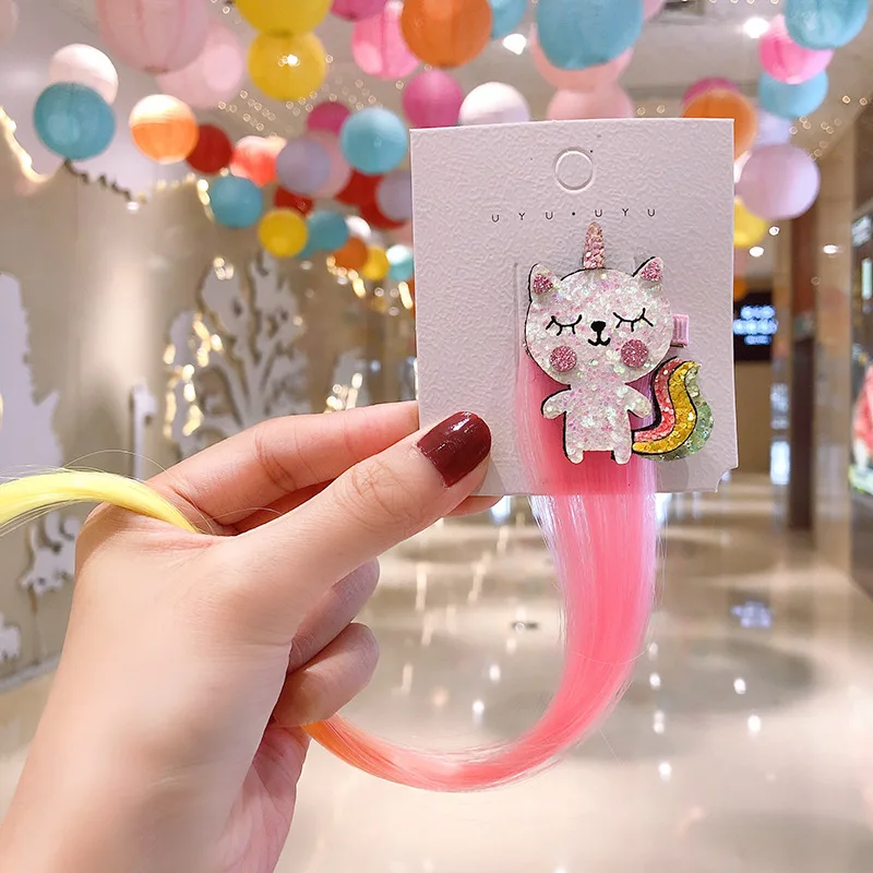 Pinzas para el pelo para ni&ntilde;os, pasadores con dibujos de animales, unicornio, accesorios para el cabello, horquilla para ni&ntilde;as, tocado trenzado de giro falso-5