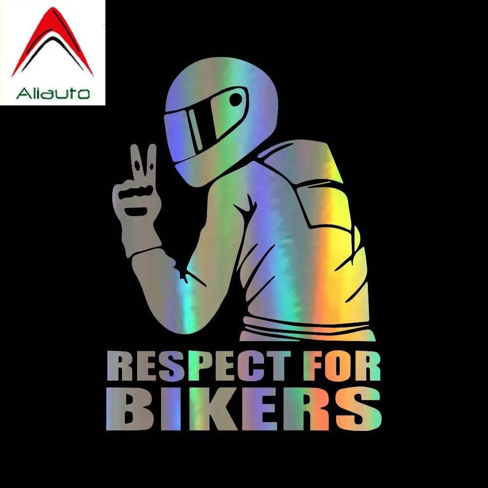 

Aliauto Personality Funny 3D Car Sticker Respect for Bikers on Auto Waterproof Decals Vinyl Automobile Styling,14cm*19cm