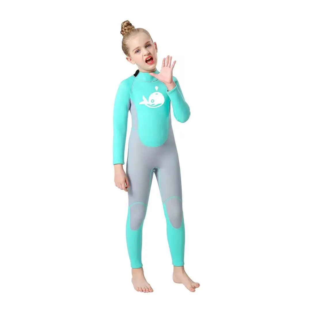2.5MM Neoprene Wetsuit Kids Gilrs Scuba diving suit Sun-proof Surfing snorkeling girls winter Long sleeve thermal Swimsuit | Спорт и