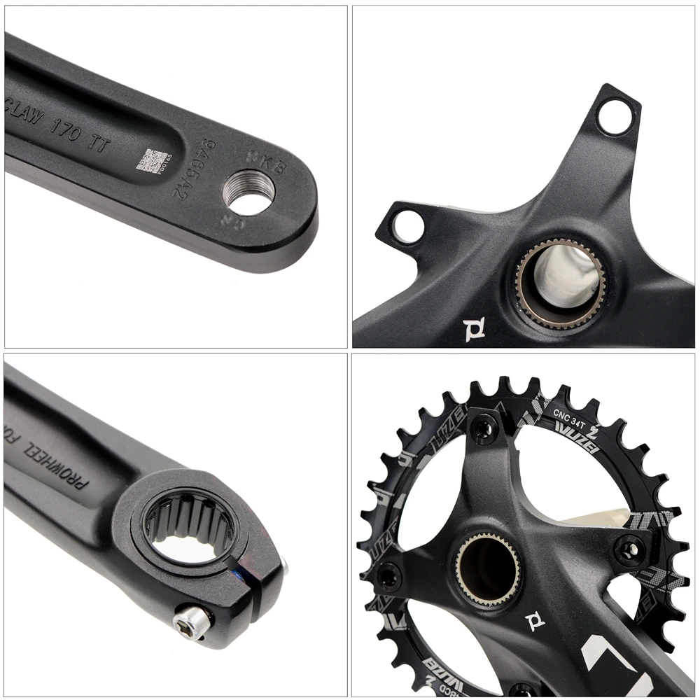 Кривошипная система Prowheel MTB 104BCD 170/175 мм с круглой узкой широкой звездой