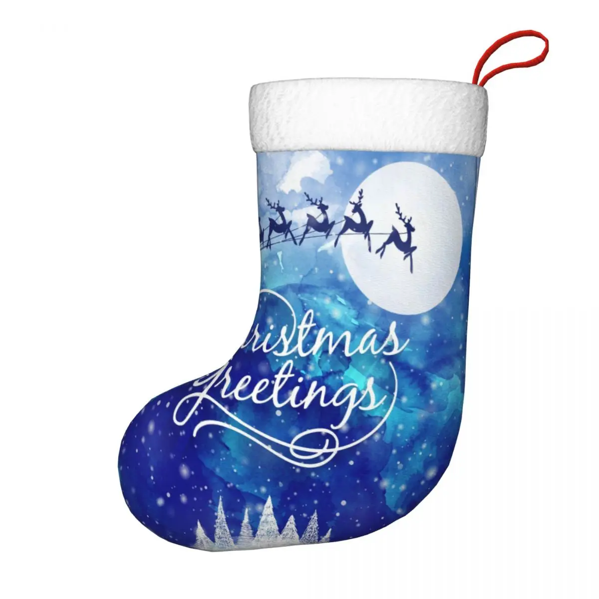 

Christmas Stockings Sock Gift Kids Candy Bag Merry Christmas Lettering (1) Hanging Xmas Tree Ornament
