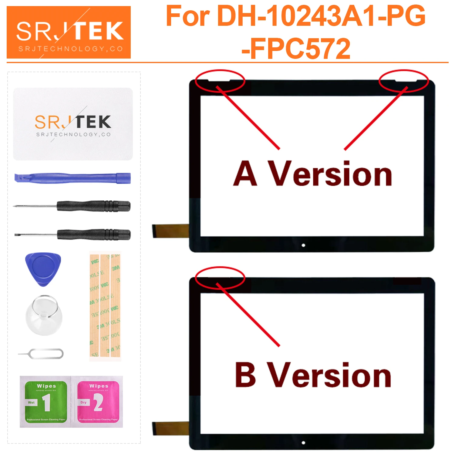 

For DH-10243A1-PG-FPC572 Tablet PC External Capacitive Touch Screen Digitizer Assembly Replacement Outer Glas Sensor Panel Touch