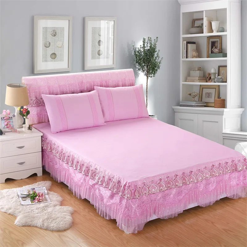 

Кружевная стильная юбка для кровати принцессы Falda de cama manta, кровать длиной 1,5 м/1,8 м/2,0 м, оптовая продажа