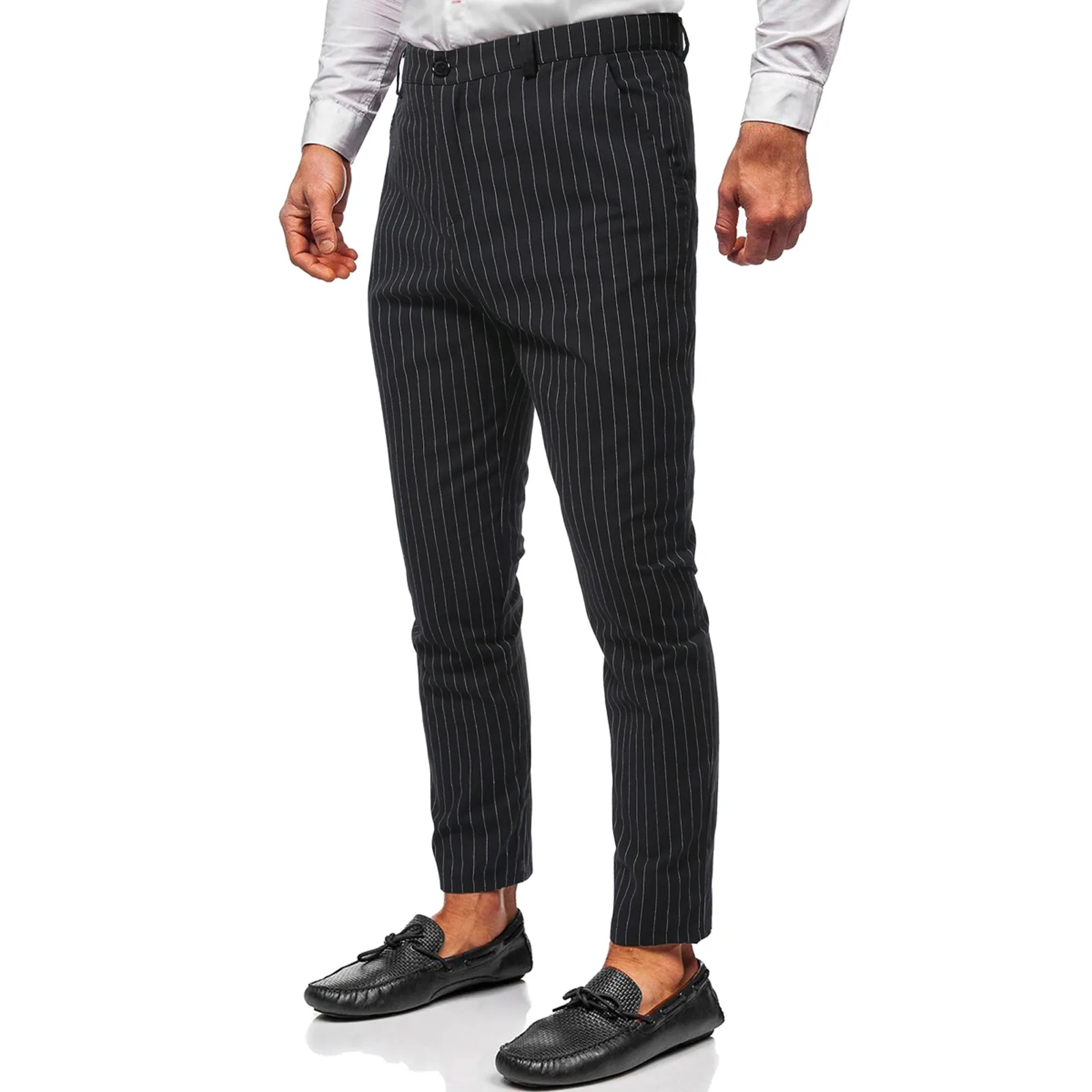 Брюки мужские деловые однотонные деловой стиль повседневные зауженные штаны до