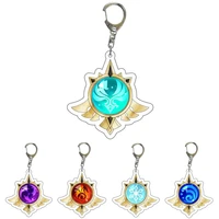 genshin impact eyes of god keychains cosplay acrylic key chain pendant keyring fans gift