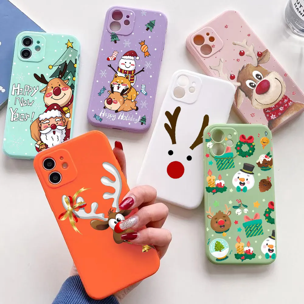 New year art Christmas Tree Phone Case For iPhone 12 Pro MAX 11 Pro MAX 8 6s 7 Plus X XR TPU Silicone Case for iphone 13 PRO MAX