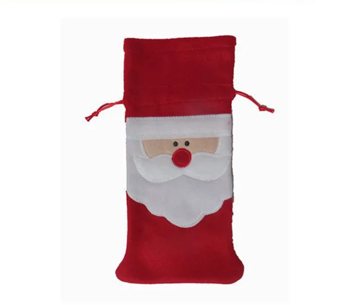 

Wine Christmas Table Bag Decoration Gift Santa Cover Claus Bottle 4pcs Outfit