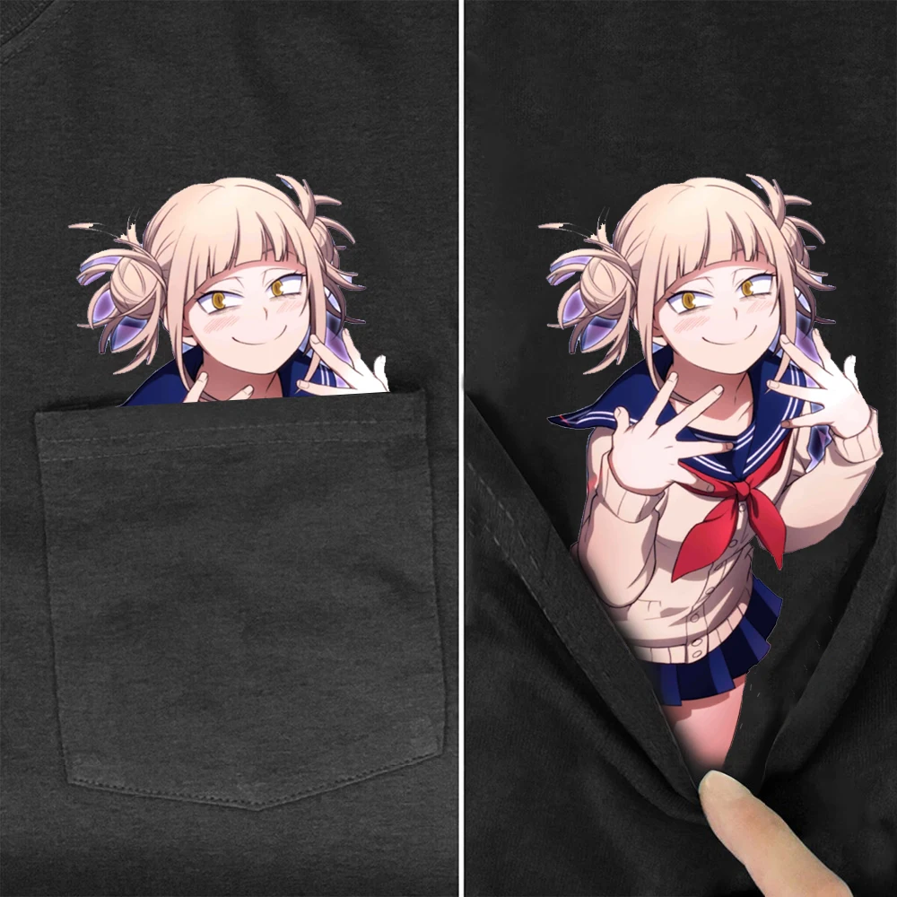 

Хлопковая футболка CLOOCL с нагрудным карманом внутри, футболка с мультяшным персонажем моя геройская академия, забавные мужские модные топы ...