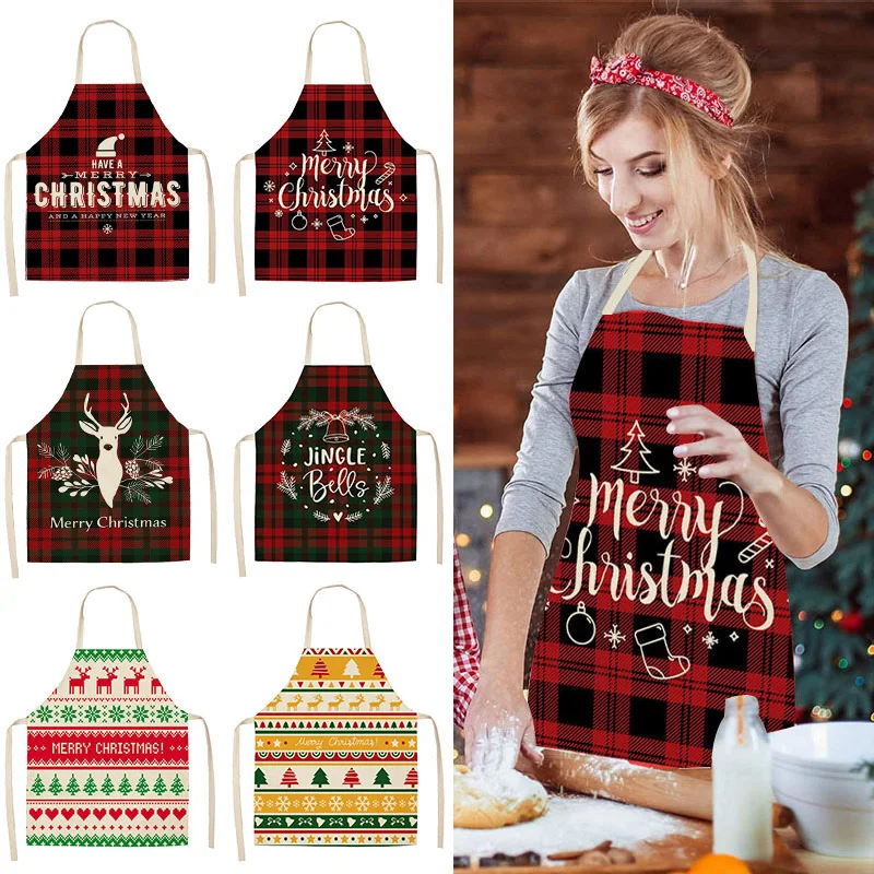 

Merry Christmas Linen Apron Christmas Decorations for Home Kitchen Accessories Natal Navidad 2022 New Year Christmas Gifts