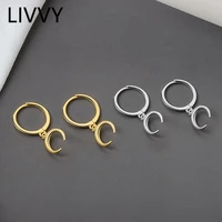 livvy silver color hot sale geometric moon crescent hoop women first hand supply exquisite gorgeous earring 2021 trend