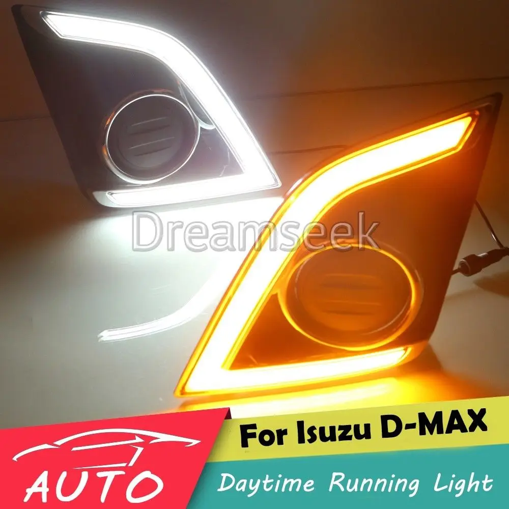 DRL For Isuzu D-MAX 2016 2017 LED Car Daytime Running Light Waterproof Driving Fog Lamp Daylight With Turn Signal |
