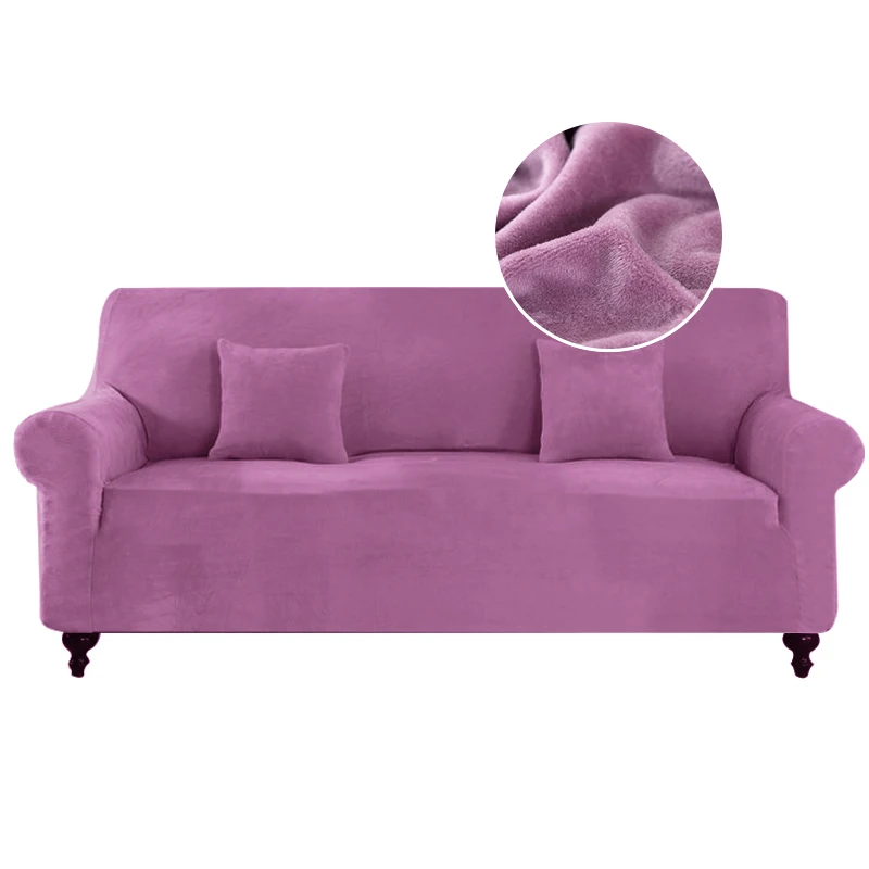 Plush L Shaped Sofa Cover For Living Room Elastic Furniture Couch Slipcover Washable Chaise Longue Corner Stretch | Дом и сад