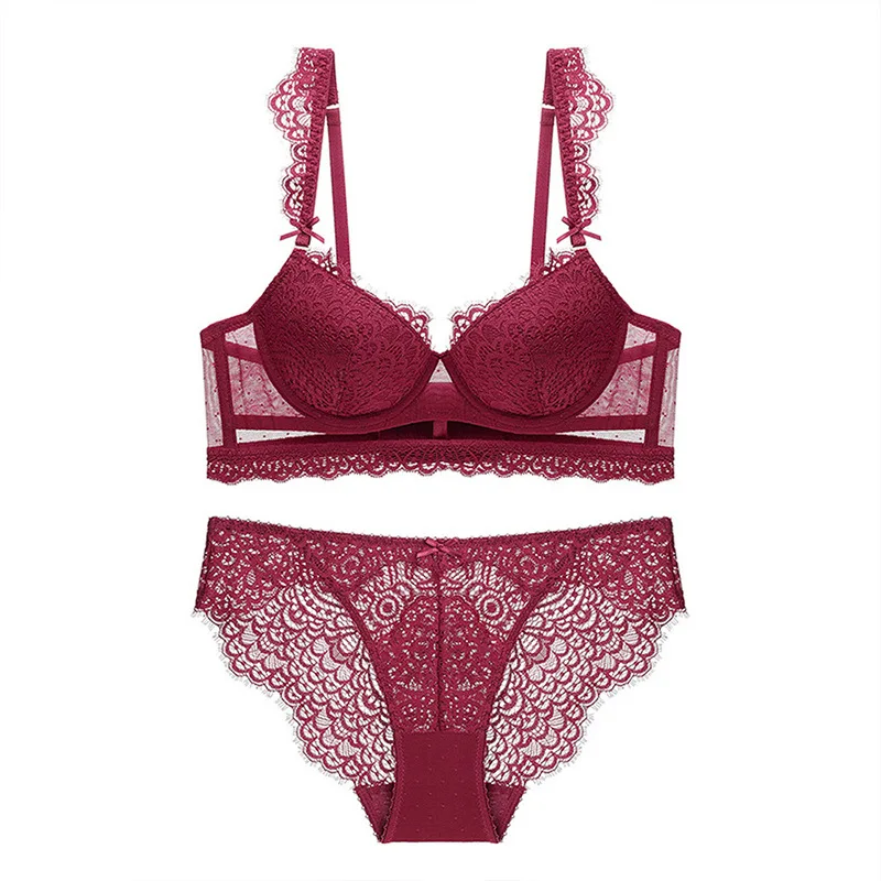 

Hjwsfdcai 2020 New Black Sexy Bra Set Push Up Gather Ladies Underwear Embroidered Eyelashes Cotton Bra Women Sexy Lingerie