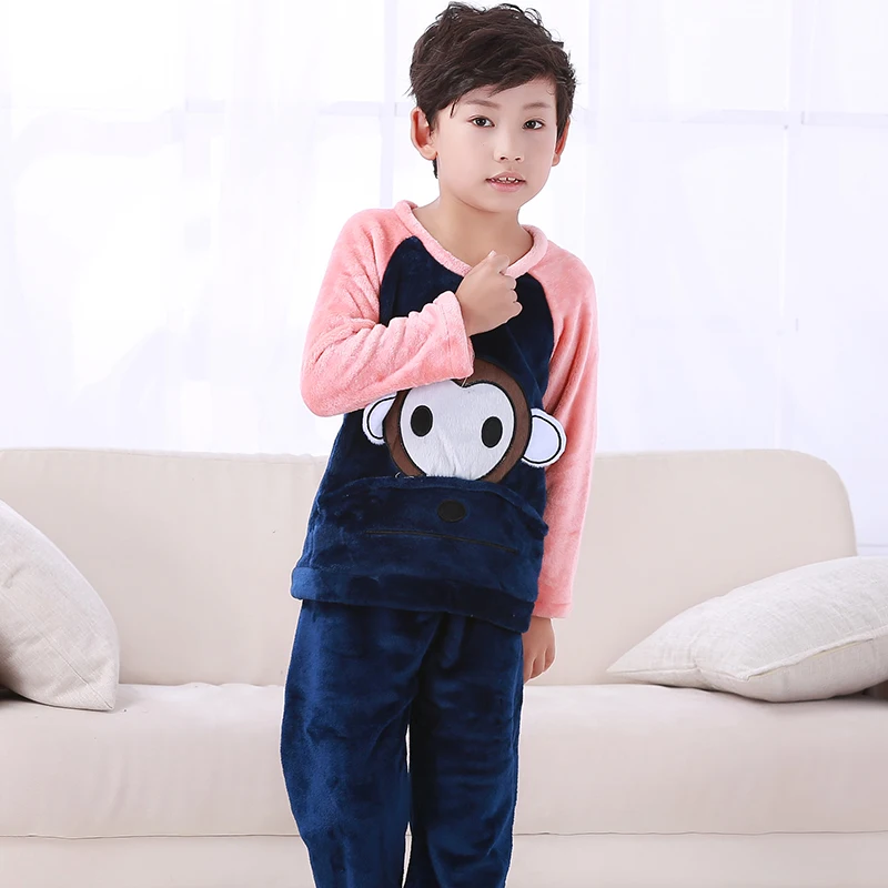 Большие Детские Зимние пижамные комплекты теплая детская одежда для сна с рисунком кролика и кролика домашняя одежда для маленьких мальчиков, пижамные комплекты для девочек возрастом от 3 до 14 лет - Цвет: style 21