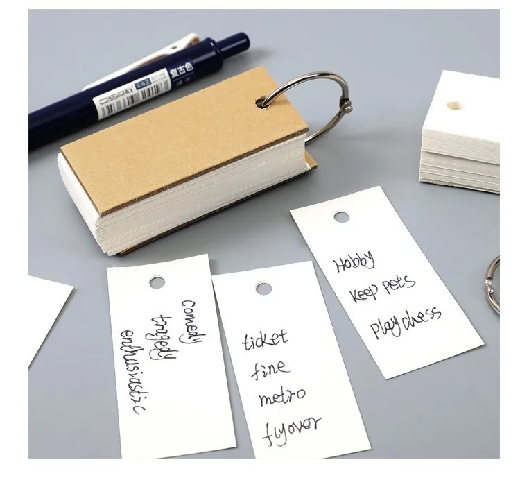 1PC Mini Loose-leaf Notebook Cute Ring Buckle Environmental word book Card Tearable Notepads kawaii memo pad No stickiness