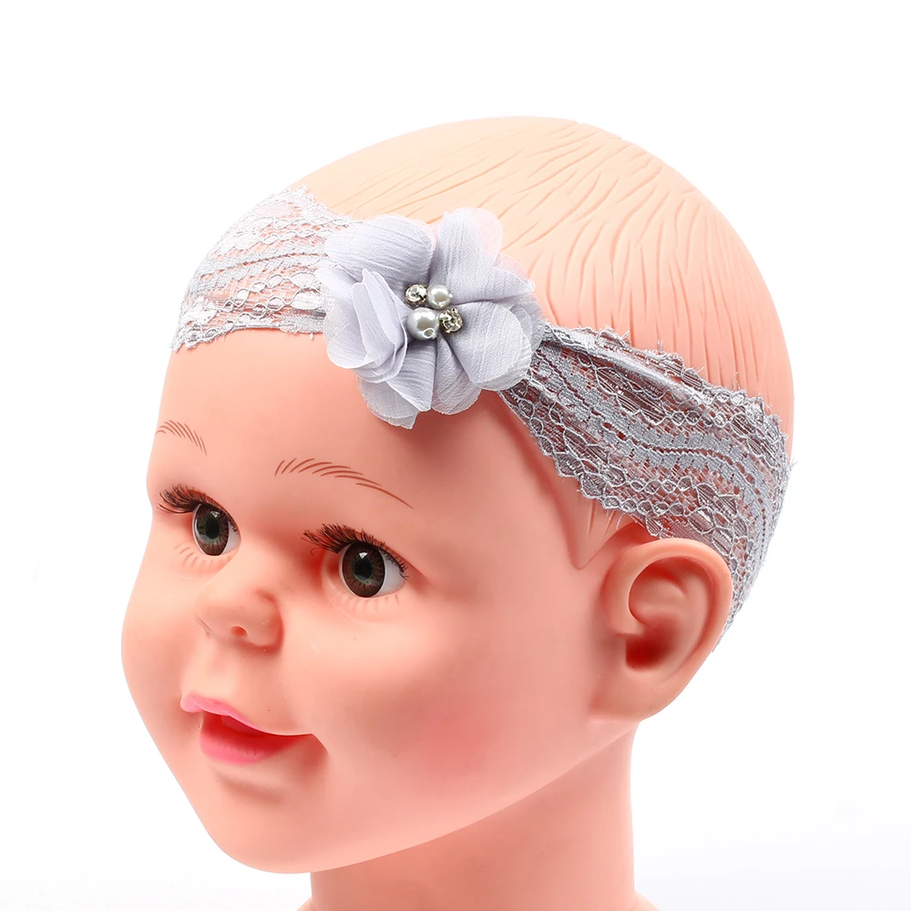 Повязка на голову детская с цветами кружевом головной убор для малышей | Детская