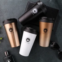 new coffee mug stainless steel vacuum flasks thermo cup custom logo mug outdoor travel car tumblers water bottle with handle