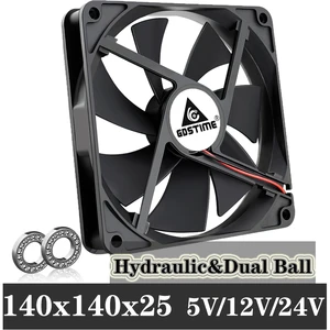 Чехол для ПК Gdstime, 14 см, 140 мм, 5 В, 12 В, 24 В, 2 контакта, USB 140x140x25 мм, шариковыйгильзовый подшипник