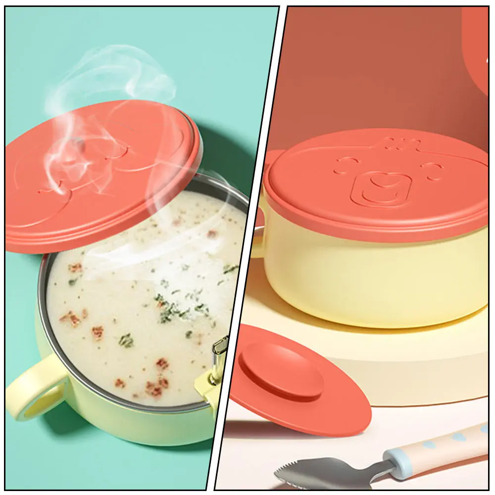 

1pc Dual-handle Baby Eating Bowl Young Kids Bowl Baby Food Grinding Bowl