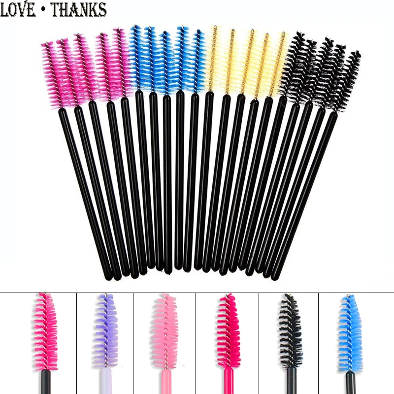 50pcs Disposable Eyelash Brush Makeup Brushes Mascara Wands Applicator Spoolers Eyebrow Brush For Eyelash Extension Makeup Tools
