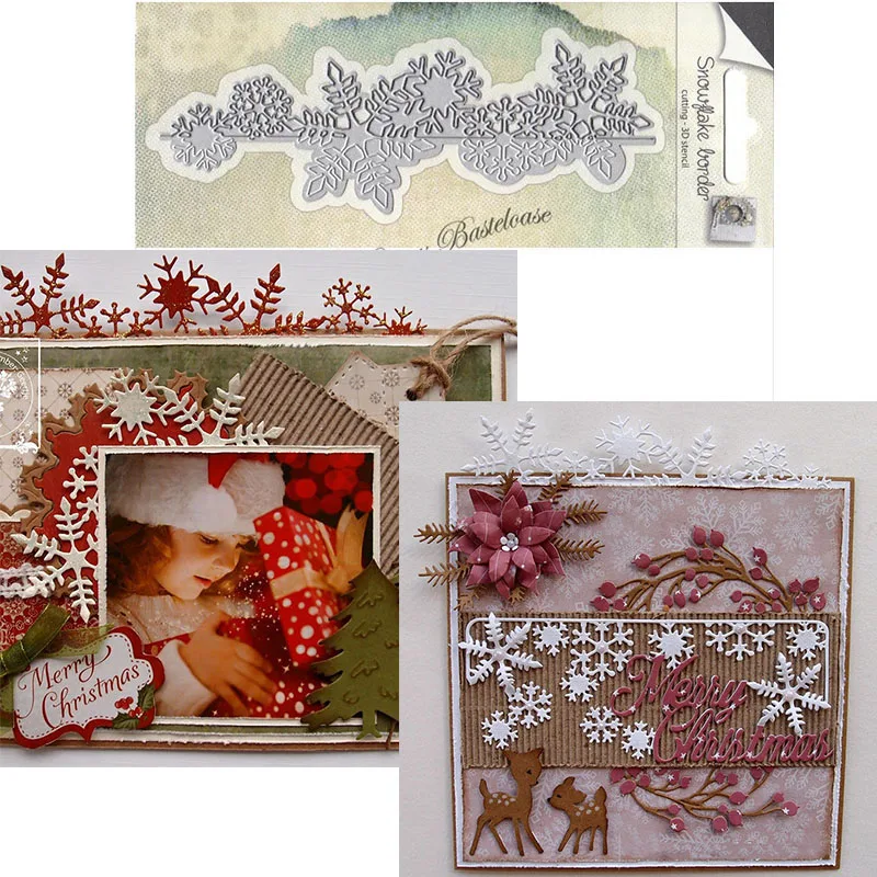 

Christmas New Dies Snowflake Metal Cutting Dies Scrapbook Stencil Template Embossing Folder for Card Making Album Deocr DIY
